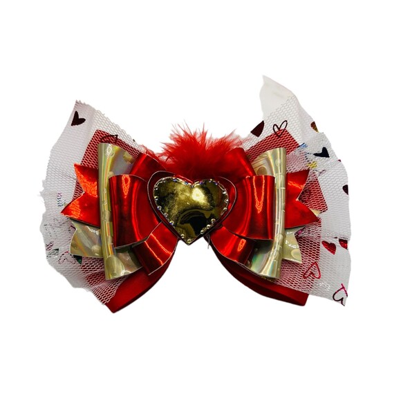 Cute Heart Hair Bow Clips for Girl and Toddlers Gift for Girls New Handmade - Picture 4 of 4